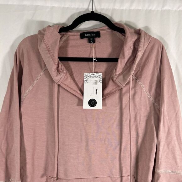 New Karen Kane Sweater Women's Large Pink Drawstring Pockets Pullover - Picture 2 of 8